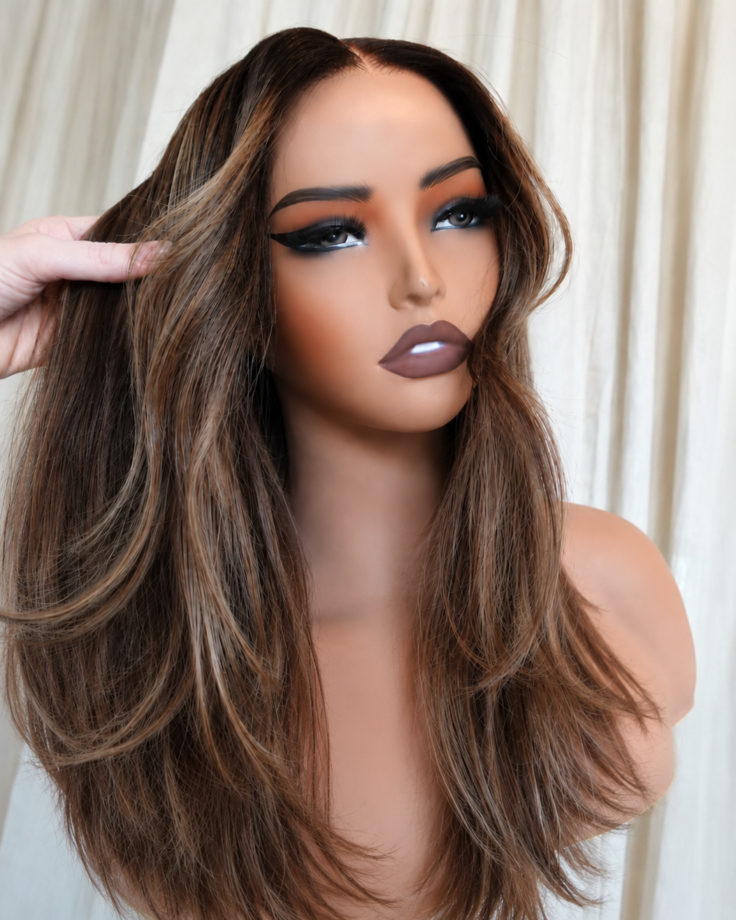 LISA 18 INCH - Brown Ombre - Human Hair Wig (READY MADE)
