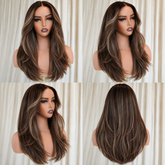 LISA brown ombre human hair lace front wig | Milk & Honey Wigs