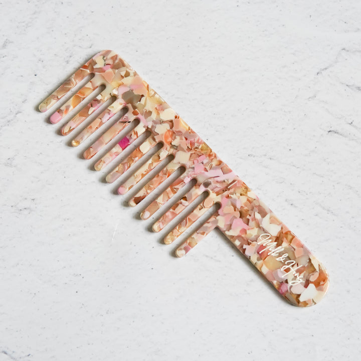 WIDE TOOTH COMB - Pink Opal