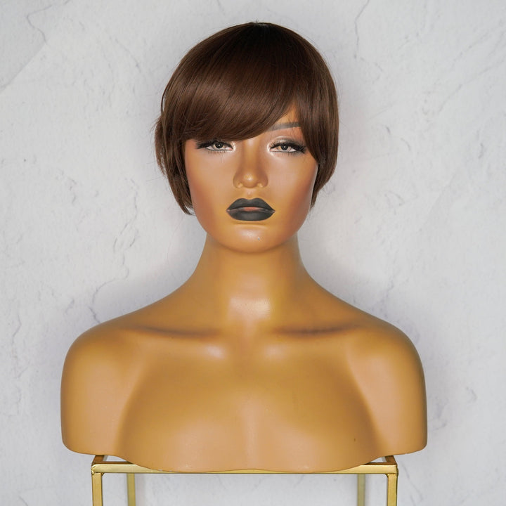 BRIDE Caramel Brown Pixie Cut Fringe Wig