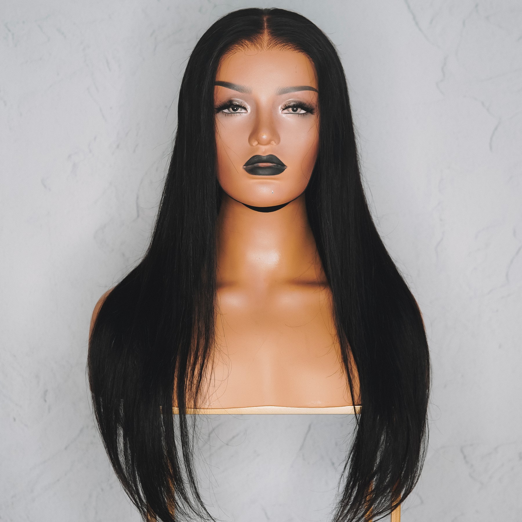 SEAMLESS Ready To Wear 9x6" #1 JET BLACK Straight Human Hair Wig