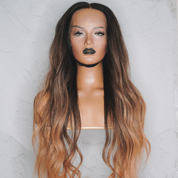 OLIVE Ombre Brown Human Hair Lace Front Wig