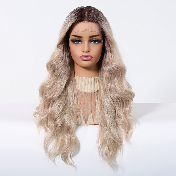 Brown Root Blonde Wavy 13x6 Lace Front Wig - MARKETPLACE