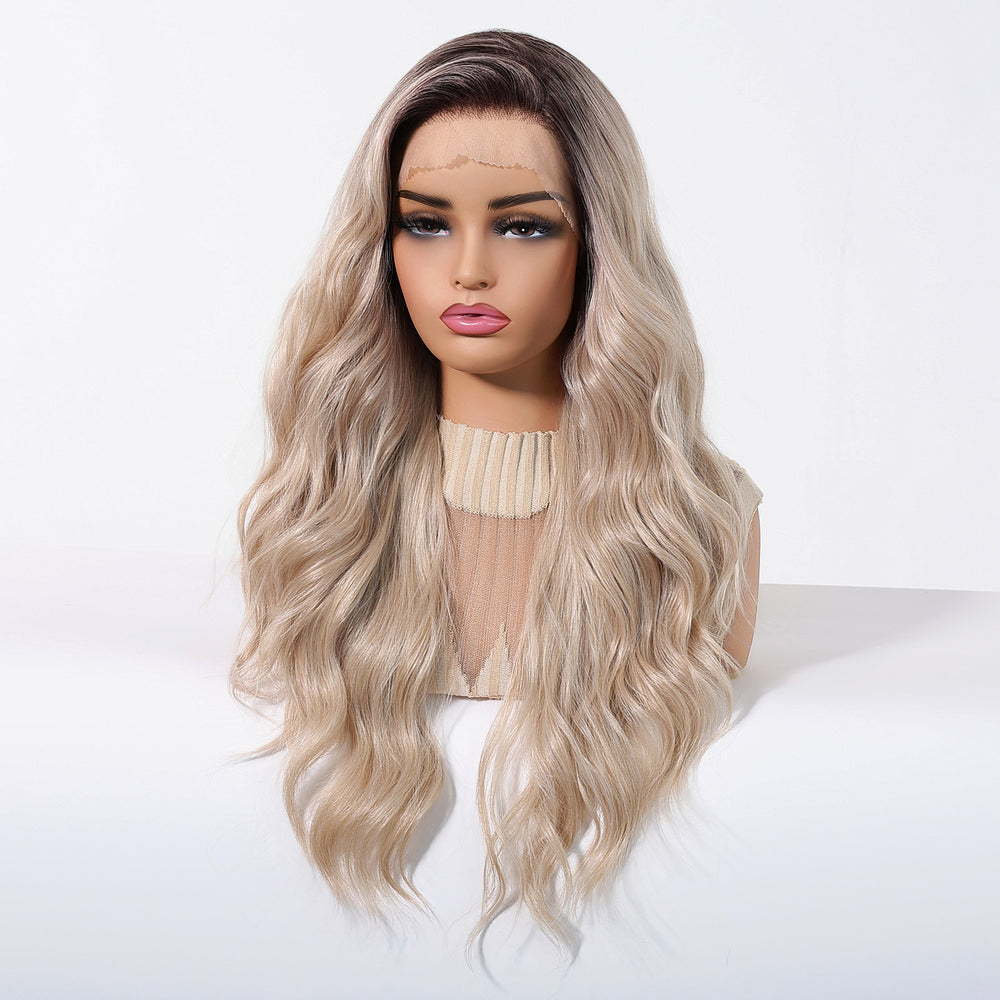 Brown Root Blonde Wavy 13x6 Lace Front Wig - MARKETPLACE