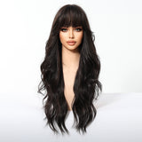 Jet Black Wavy with Full Fringe Wig - MARKETPLACE
