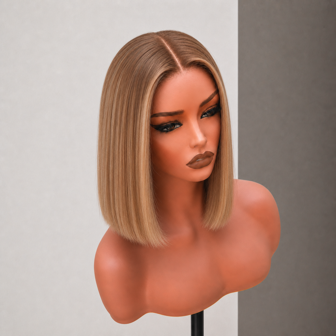 MILAN 10 INCH BOB - Dark Blonde Ombre - Human Hair Wig