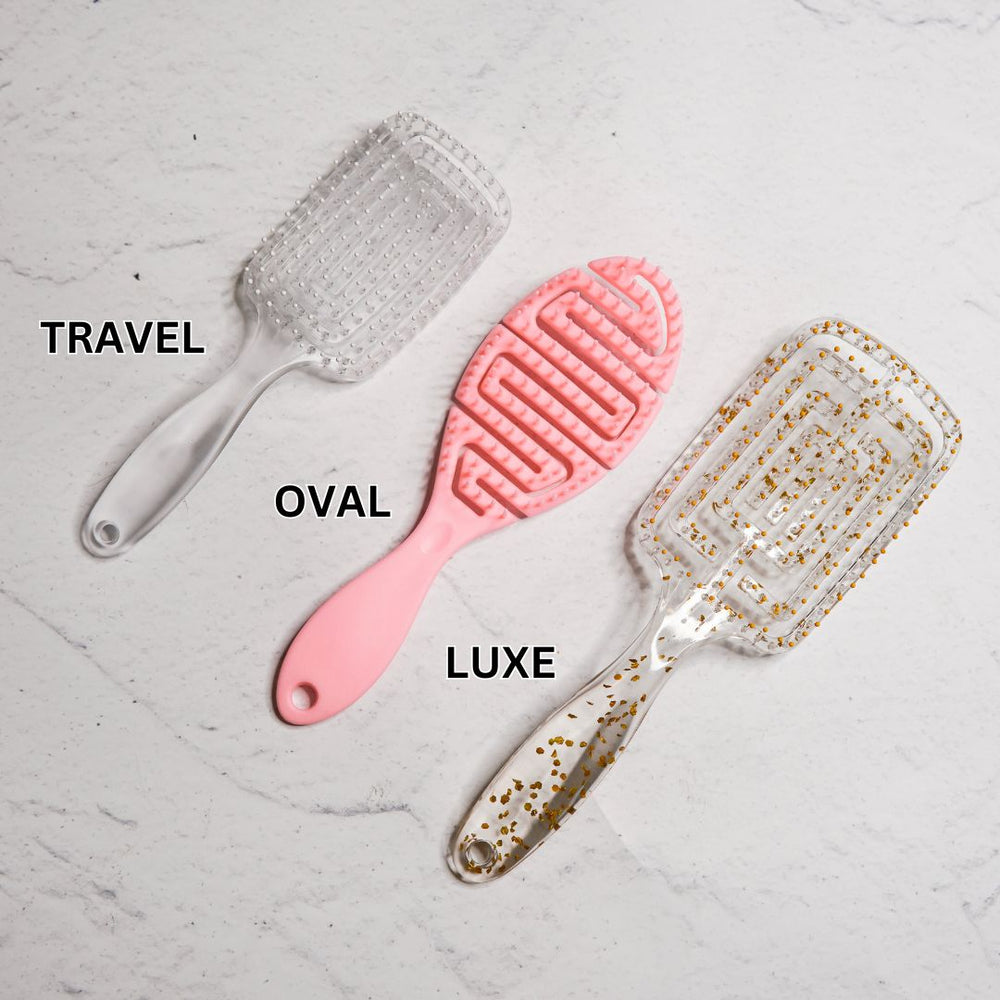LUXE RECTANGLE DETANGLE BRUSH - Gold Glitter