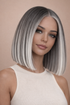 ROE BOB - Salt & Pepper - Human Hair Wig | Grey, 16 Inch, 13x6 Lace Front, Human Hair | Milk & Honey Wigs