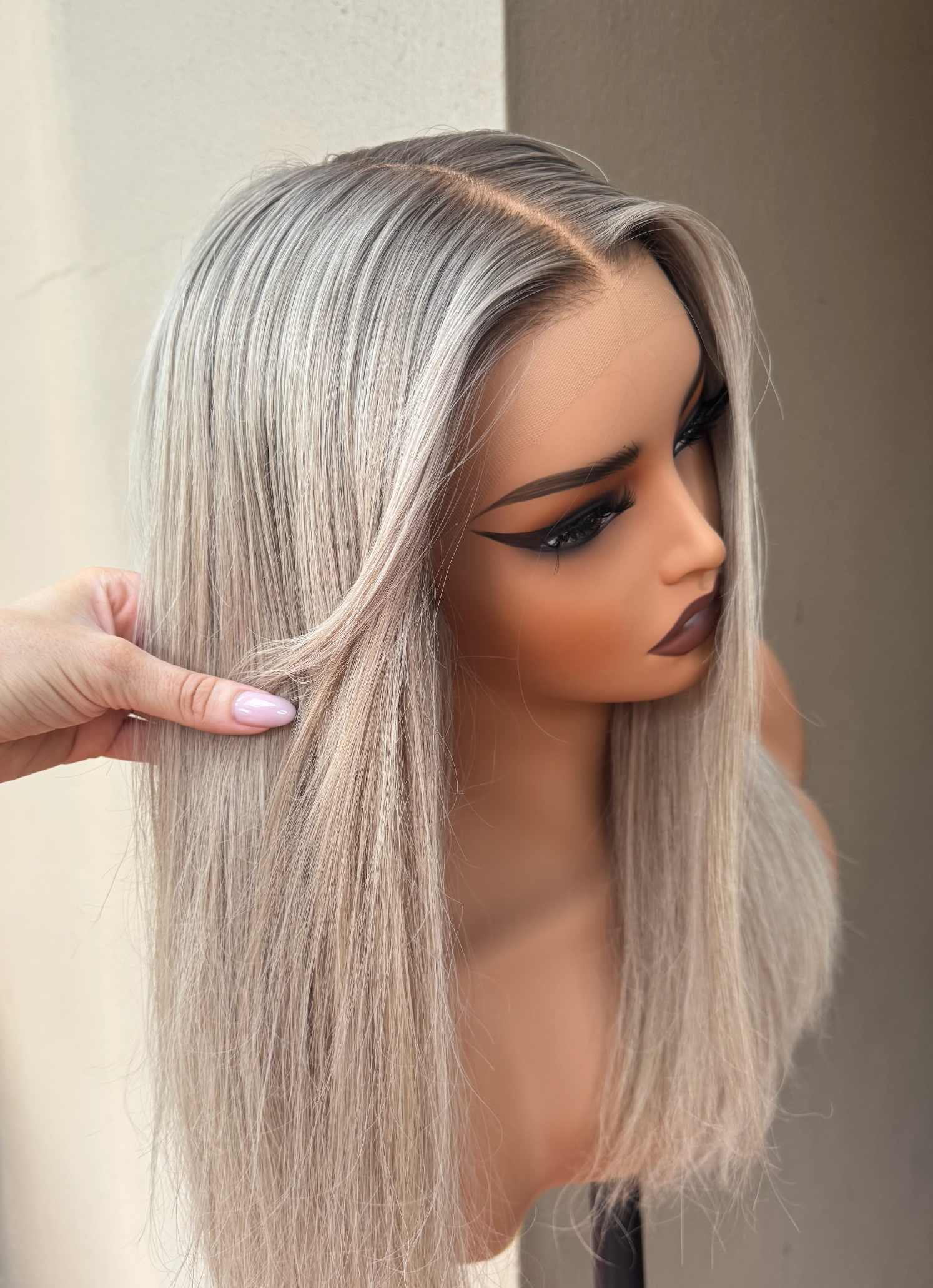 WINNY Ash Blonde Human Hair Lace Front Wig ** READY TO SHIP **
