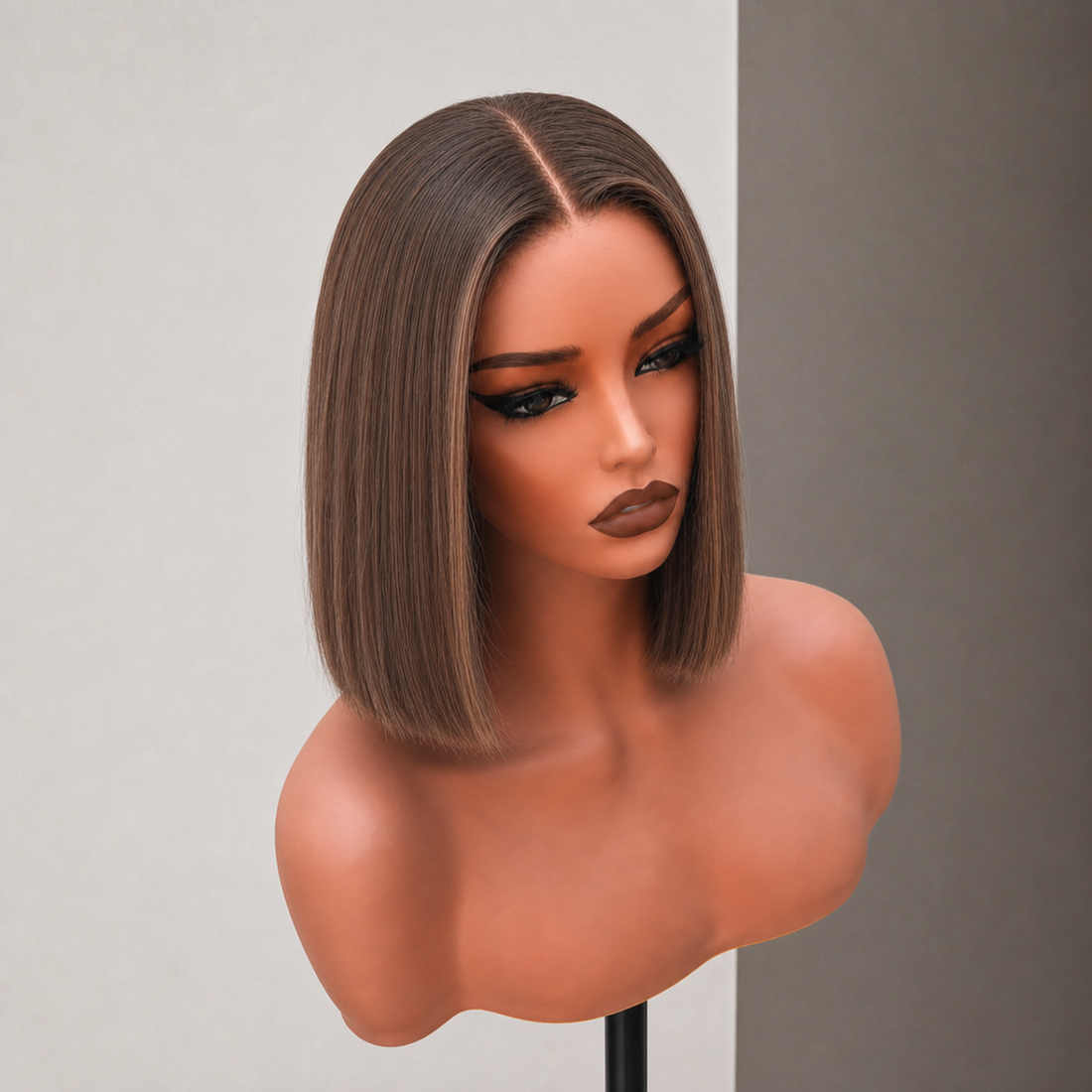 TEDDY 10 INCH BOB - Brown Human - Hair Wig