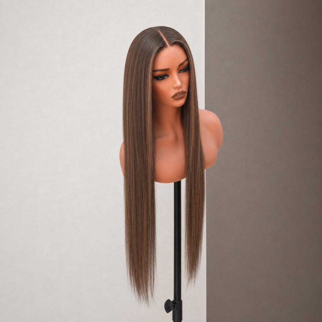 TEDDY 26 INCH - Brown Human - Hair Wig