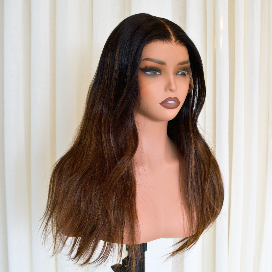 LIMITED EDITION - 18 Inch Natural Black Ombre - Human Hair Wig