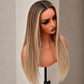ARIA caramel blonde human hair lace front wig | Milk & Honey Wigs