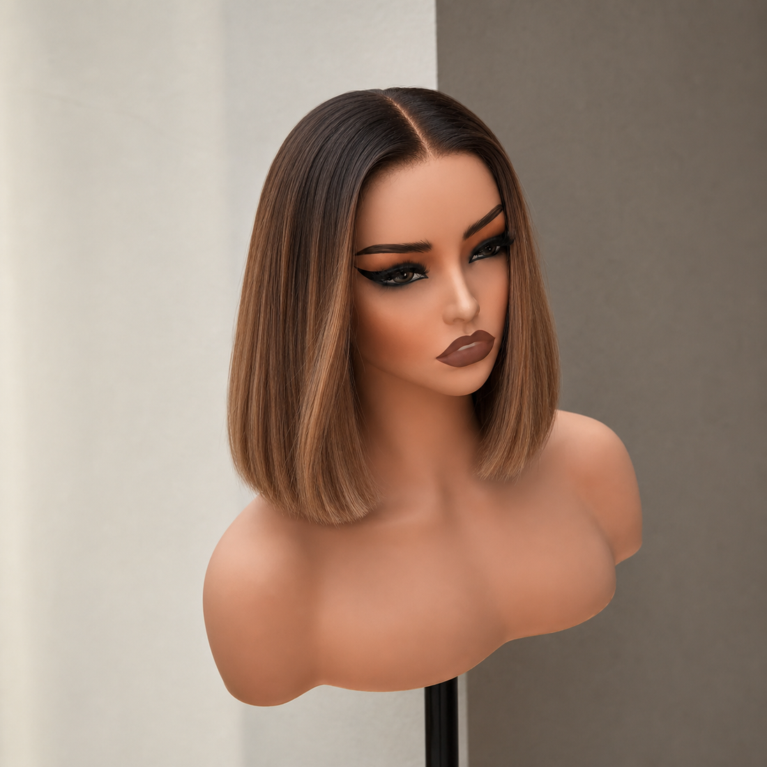 YOLANDA 10 INCH BOB - Ombre Brown - Human Hair Wig