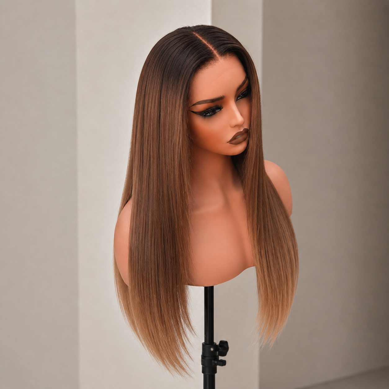 YOLANDA 22 INCH - Ombre Brown - Human Hair Wig
