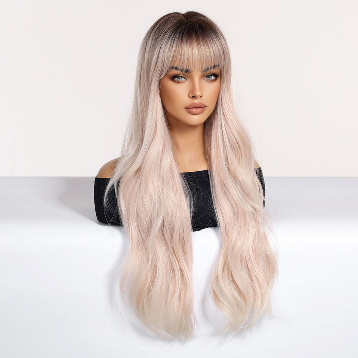 Platinum Blonde Ombre Wig with Fringe - MARKETPLACE