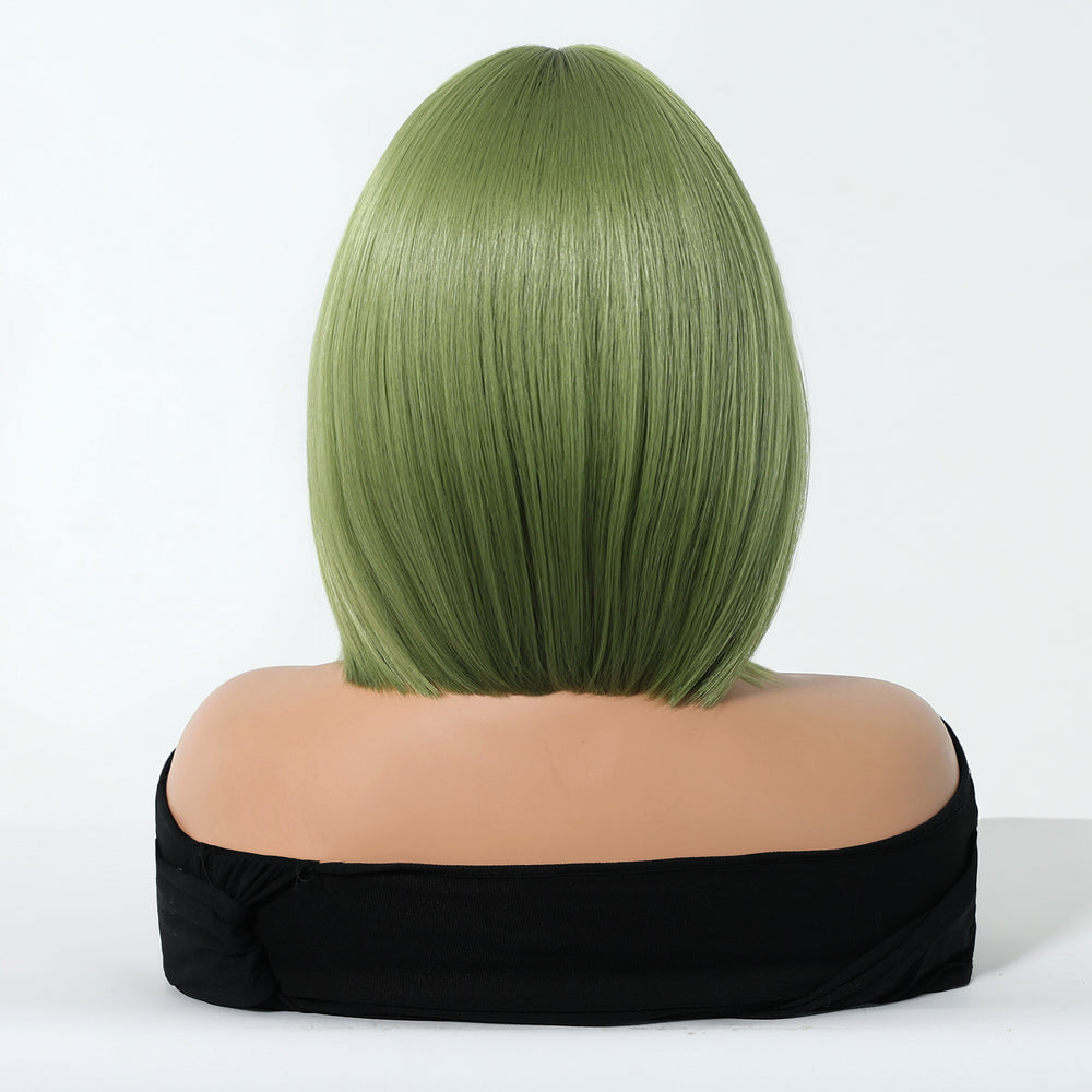 Sleek Olive Green Bob Wig - MARKETPLACE