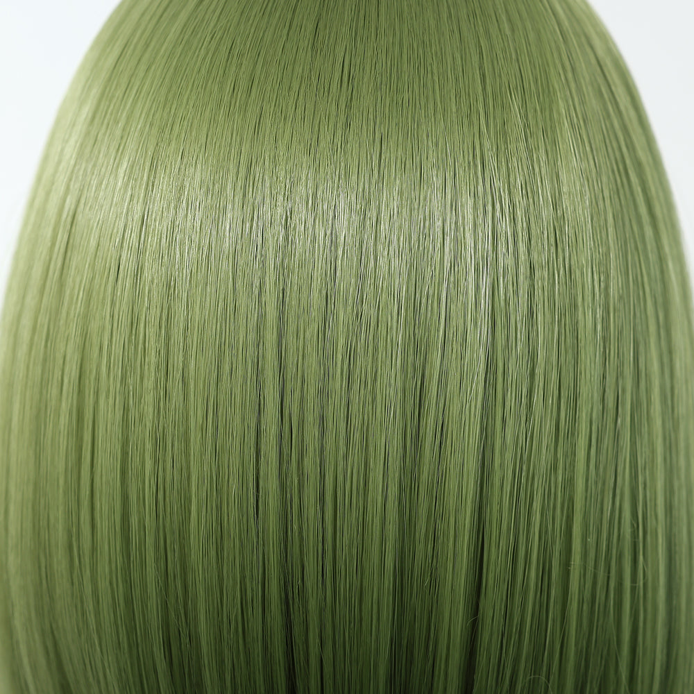 Sleek Olive Green Bob Wig - MARKETPLACE