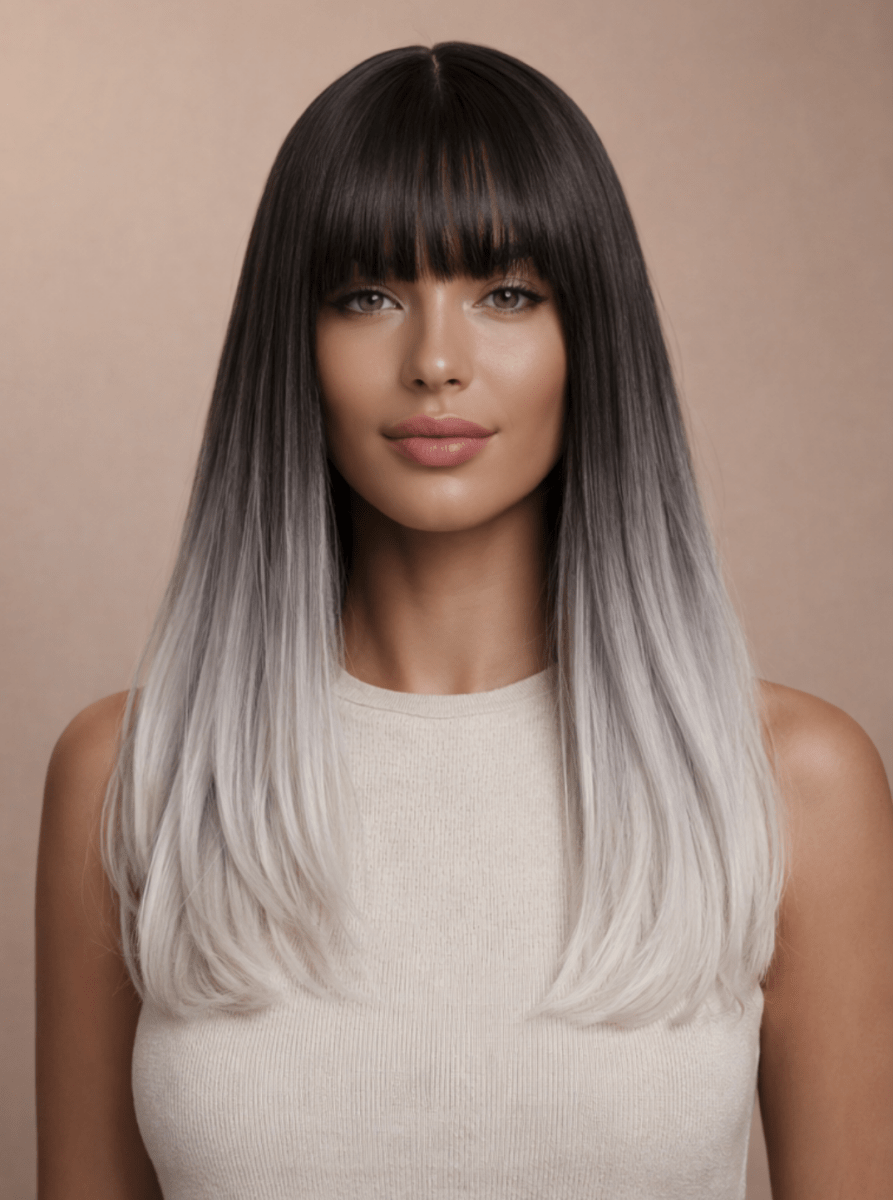 AALIYAH - Ombre Black - Fringe Wig - Milk &amp; Honey Wigs