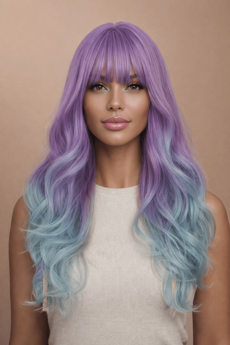 ADELE - Ombre Purple - Fringe Wig - Milk &amp; Honey Wigs