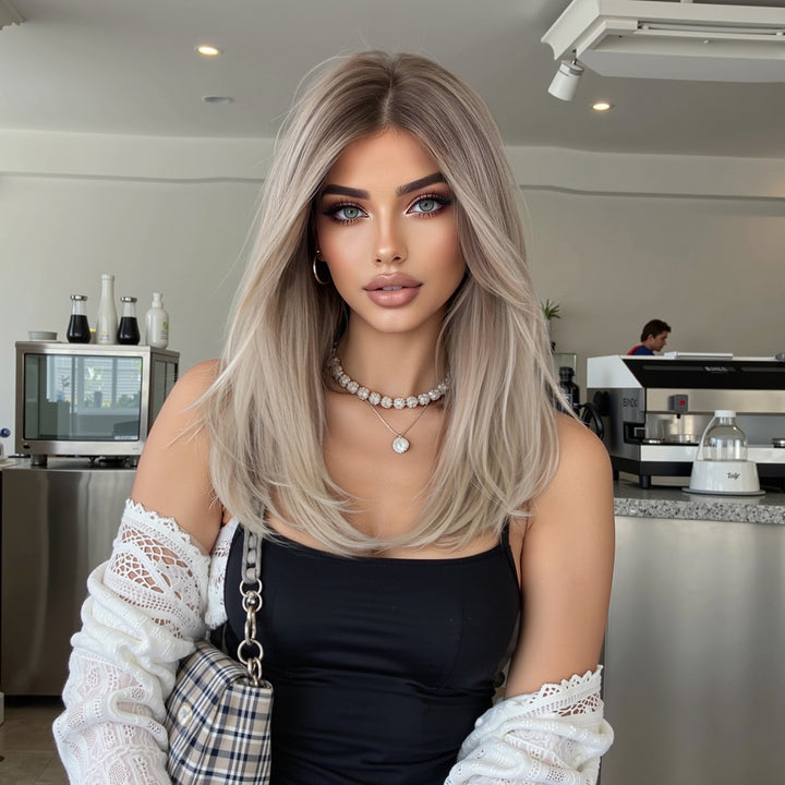 Ash Blonde Balayage with Layers Wig - MARKETPLACE