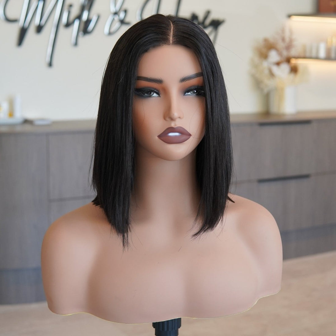 AMY - Natural Black - Human Hair Wig - Milk &amp; Honey Wigs