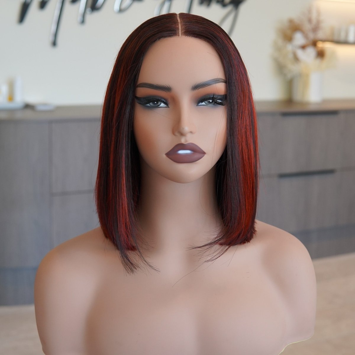 AMY - Red - Human Hair Wig - Milk &amp; Honey Wigs