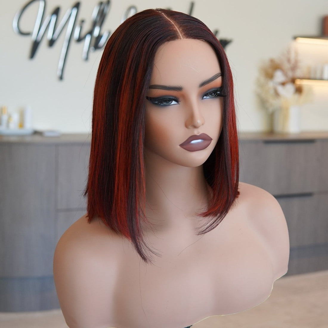 AMY - Red - Human Hair Wig - Milk &amp; Honey Wigs