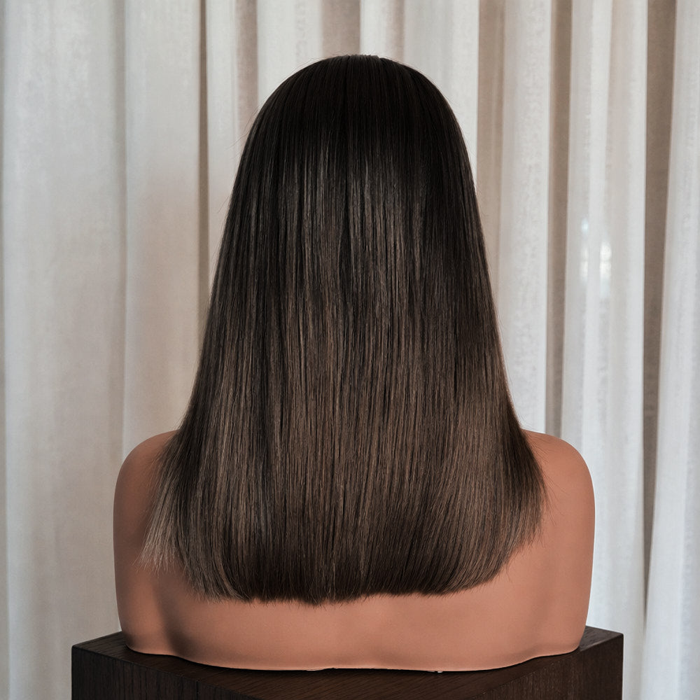KYLE 14 INCH - Darkest Brown - Human Hair Wig