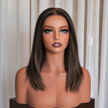 KYLE 14 INCH - Darkest Brown - Human Hair Wig