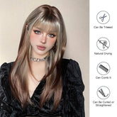 Ash Blonde and Chestnut Brown Layered Wig - MARKETPLACE - Milk & Honey Wigs