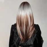 Ash Blonde and Chestnut Brown Layered Wig - MARKETPLACE - Milk & Honey Wigs