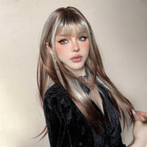Ash Blonde and Chestnut Brown Layered Wig - MARKETPLACE - Milk & Honey Wigs