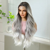 Ash Blonde Ombre Wavy 13x6 Lace Front Wig - MARKETPLACE - Milk & Honey Wigs