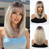 Ash Blonde Ombre with Soft Fringe Wig - MARKETPLACE - Milk & Honey Wigs