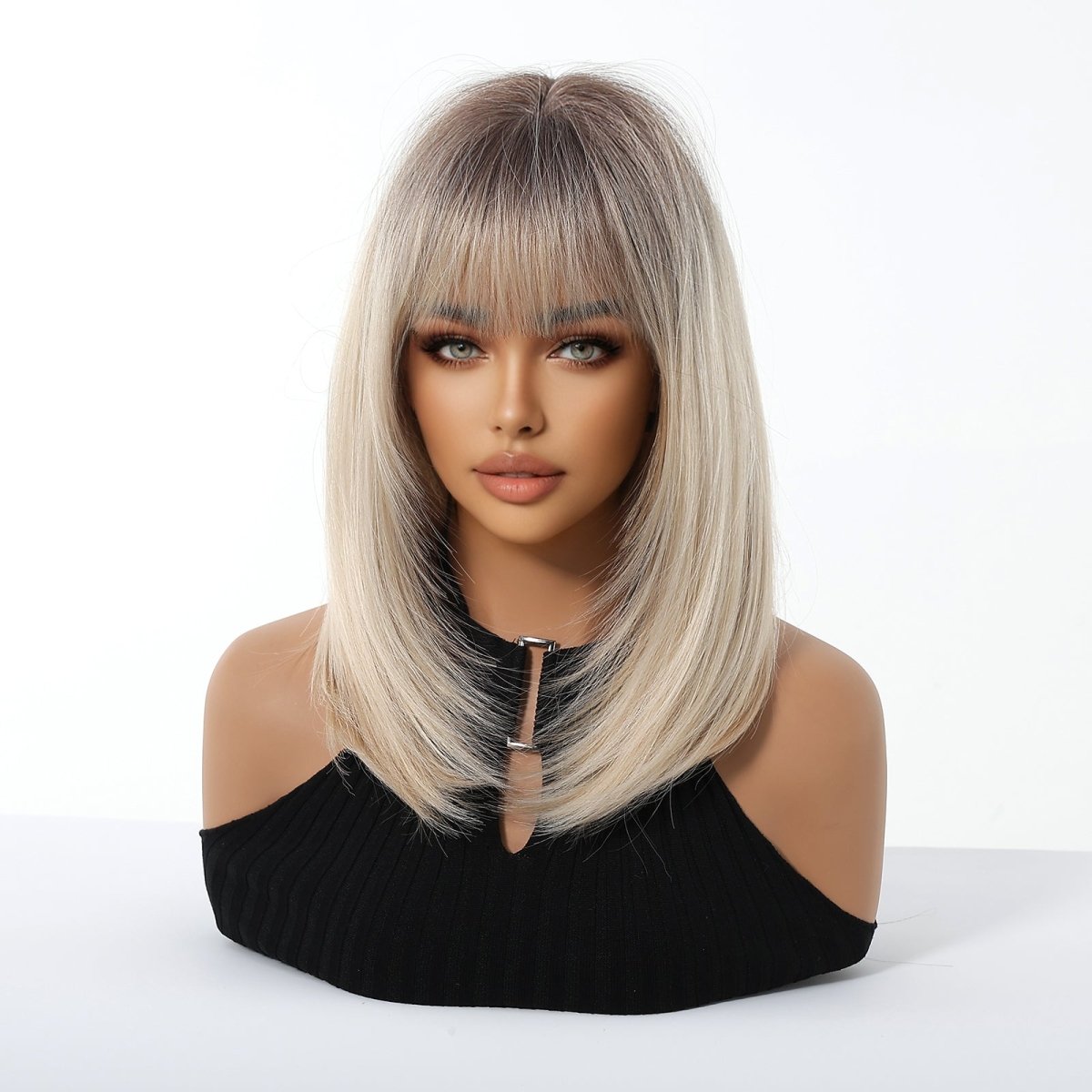 Ash Blonde Ombre with Soft Fringe Wig - MARKETPLACE - Milk &amp; Honey Wigs
