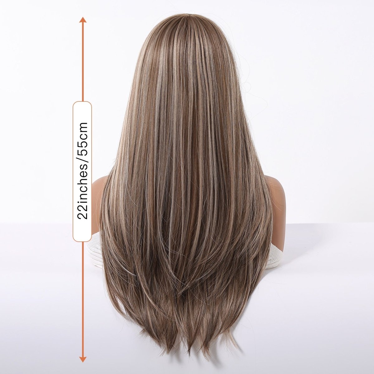 Ash Brown Straight Wig with Full Fringe - MARKETPLACE - Milk &amp; Honey Wigs