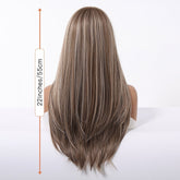 Ash Brown Straight Wig with Full Fringe - MARKETPLACE - Milk & Honey Wigs