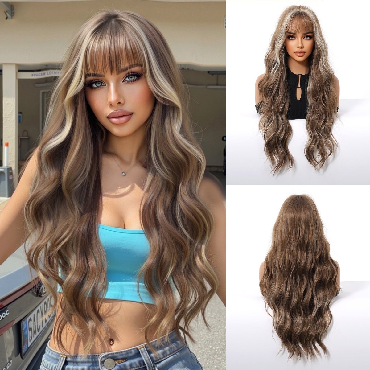 Ash Brown Wavy Wig - MARKETPLACE - Milk &amp; Honey Wigs