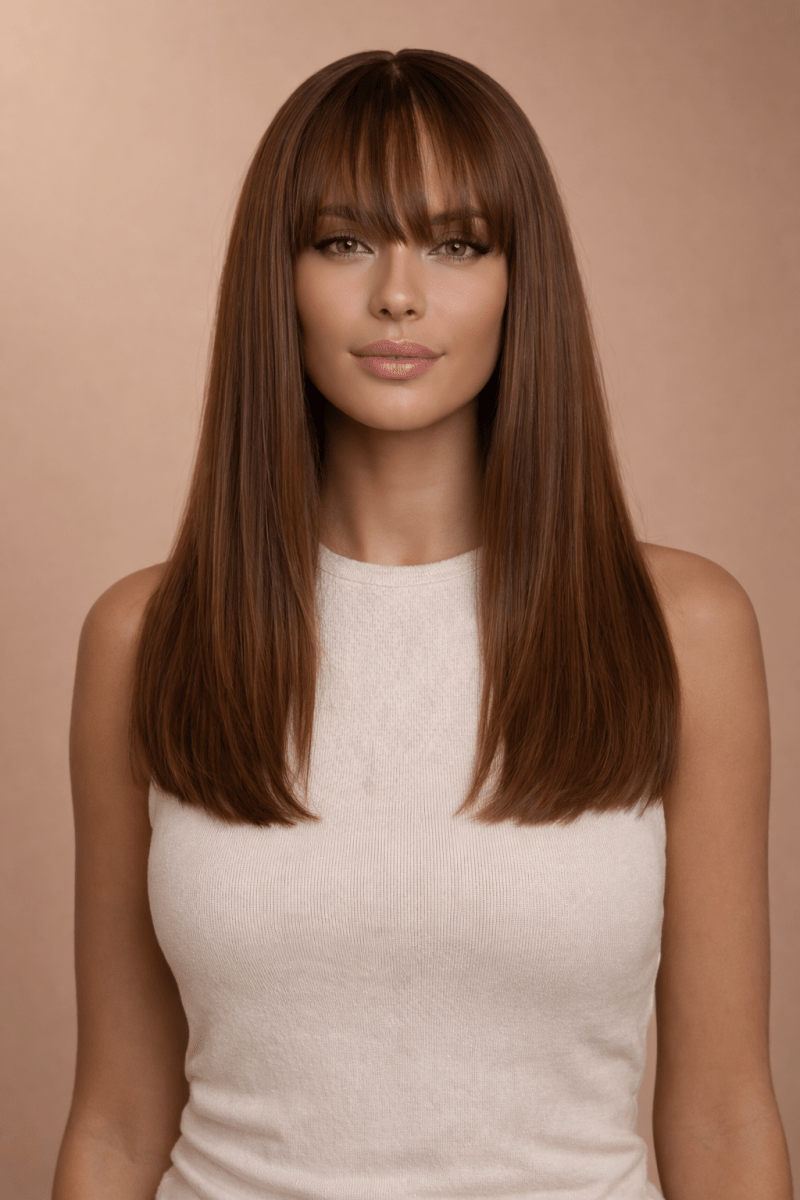 ASHLEY - Brown - Fringe Wig - Milk &amp; Honey Wigs