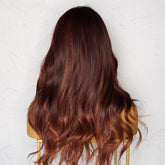 AUTUMN Mahogany Brown Ombre Fringe Wig - Milk & Honey Wigs