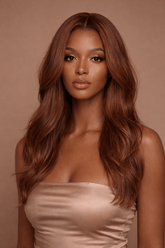 BELAIR - Ombre Brown - Lace Front Wig | Brown, 22 Inch, T-Part Lace Front, Synthetic Hair | Milk & Honey Wigs