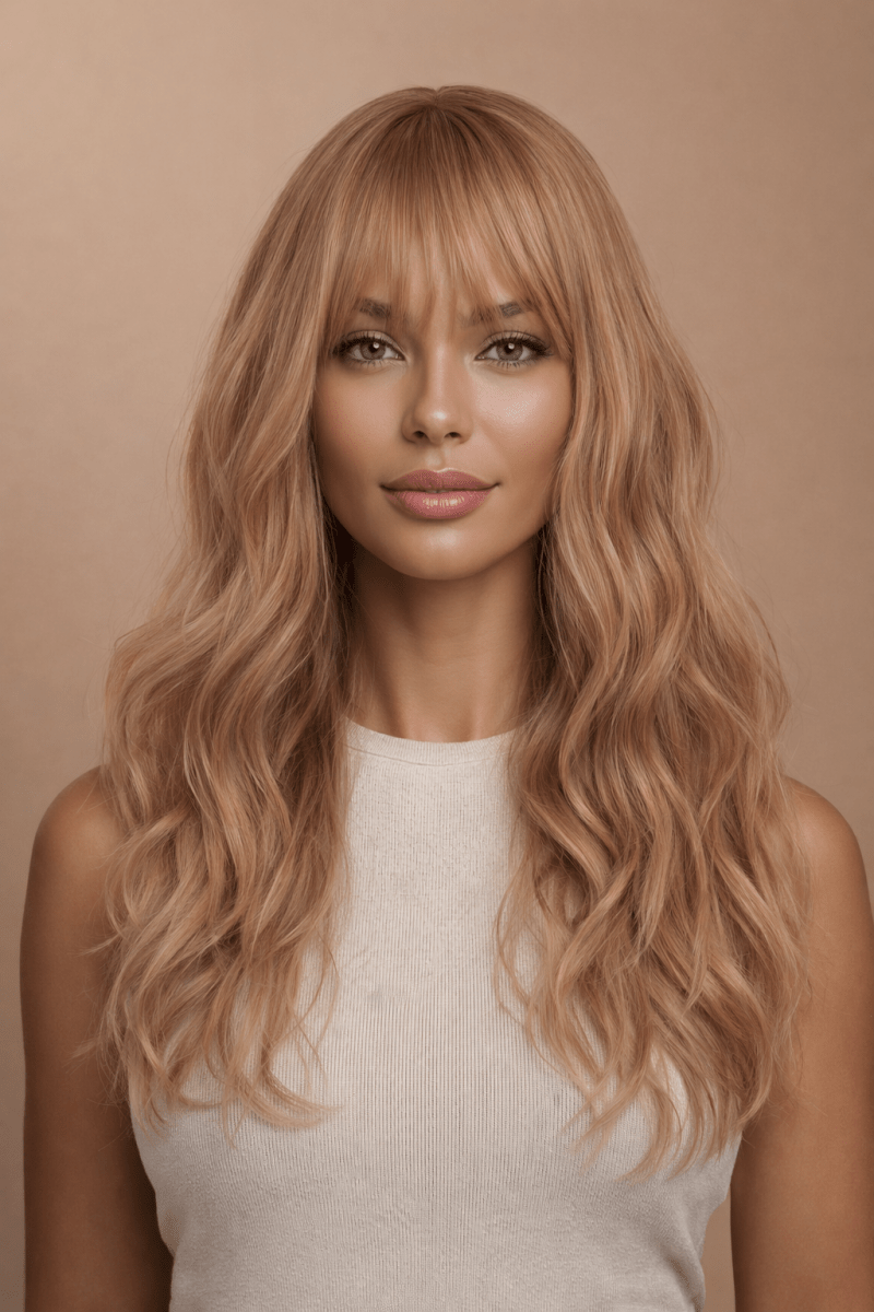 BELINDA - Brown Ombre - Fringe Wig - Milk &amp; Honey Wigs