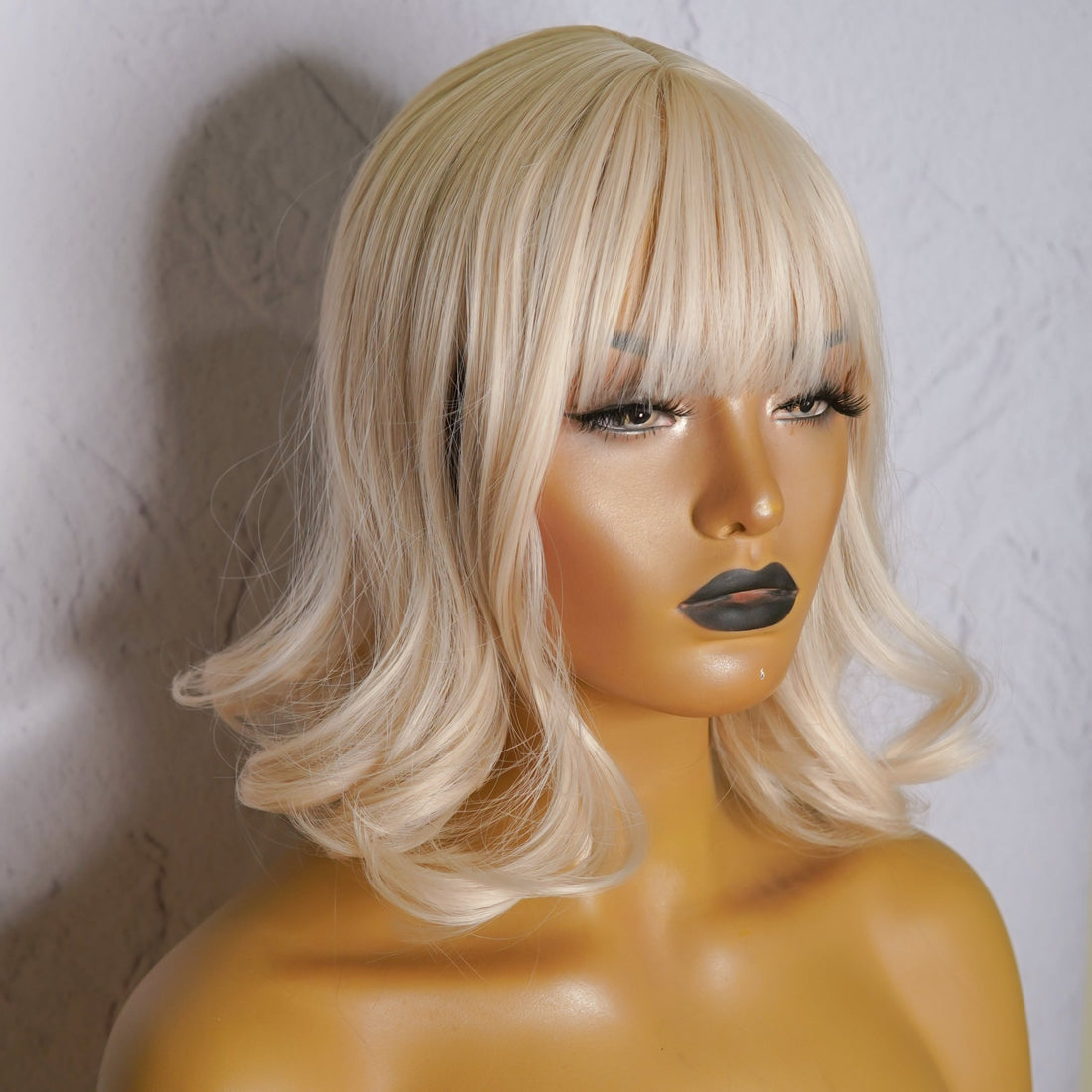 BENNI Platinum Blonde Bob Fringe Wig - Milk &amp; Honey Wigs