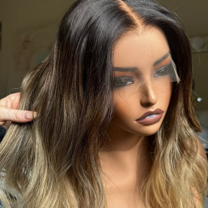 BETH ombre brown human hair lace front wig | Milk &amp; Honey Wigs