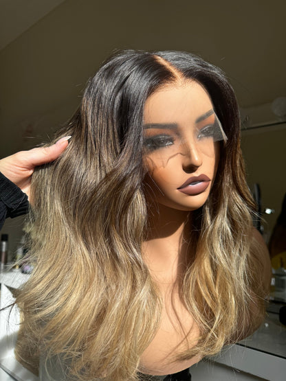 BETH ombre brown human hair lace front wig | Milk &amp; Honey Wigs