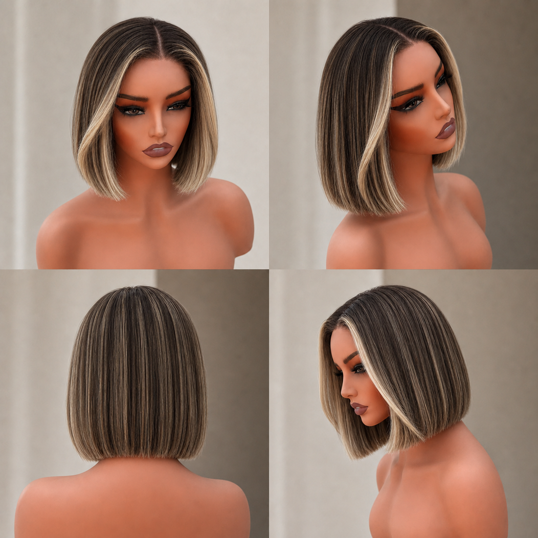 BIA 10 INCH BOB - Ombre Brown - Human Hair Wig