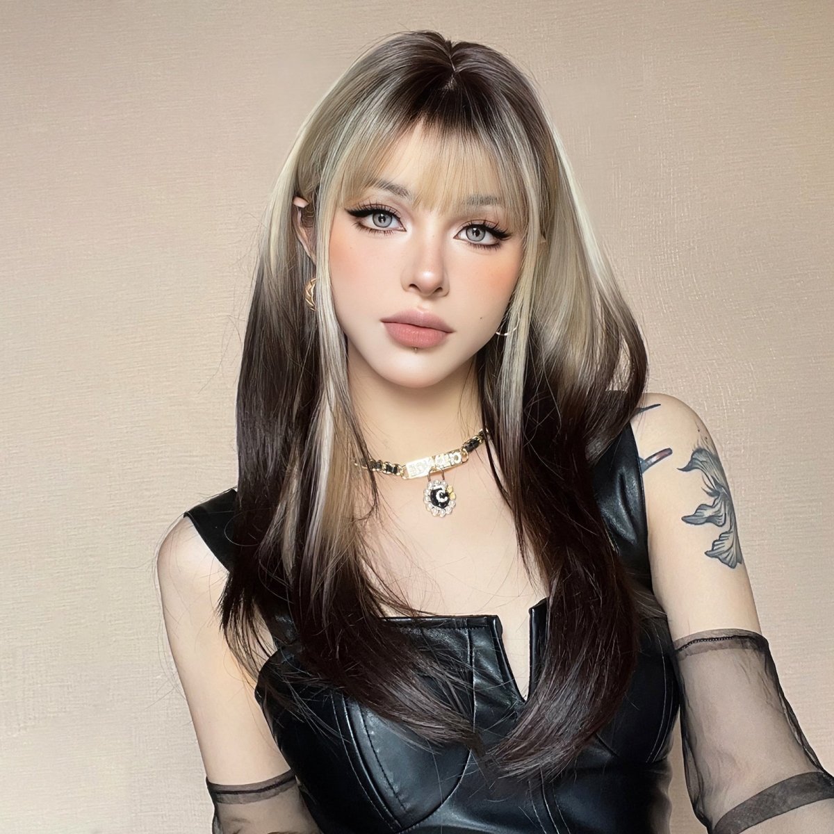 Black and Platinum Blonde Split Wig - MARKETPLACE - Milk &amp; Honey Wigs