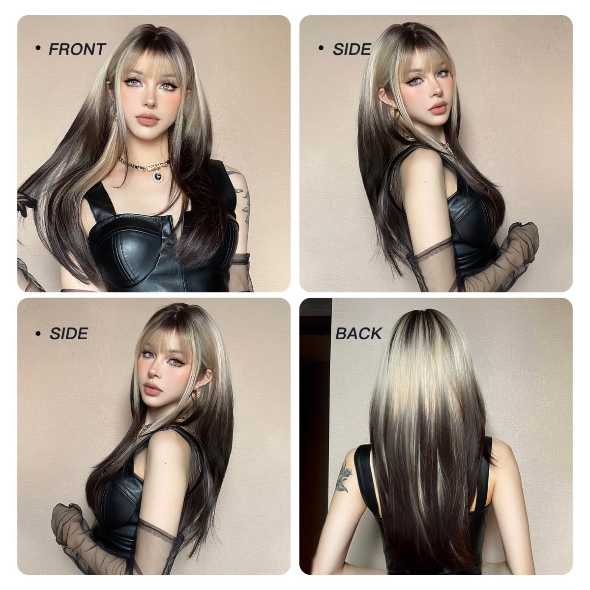 Black and Platinum Blonde Split Wig - MARKETPLACE - Milk &amp; Honey Wigs