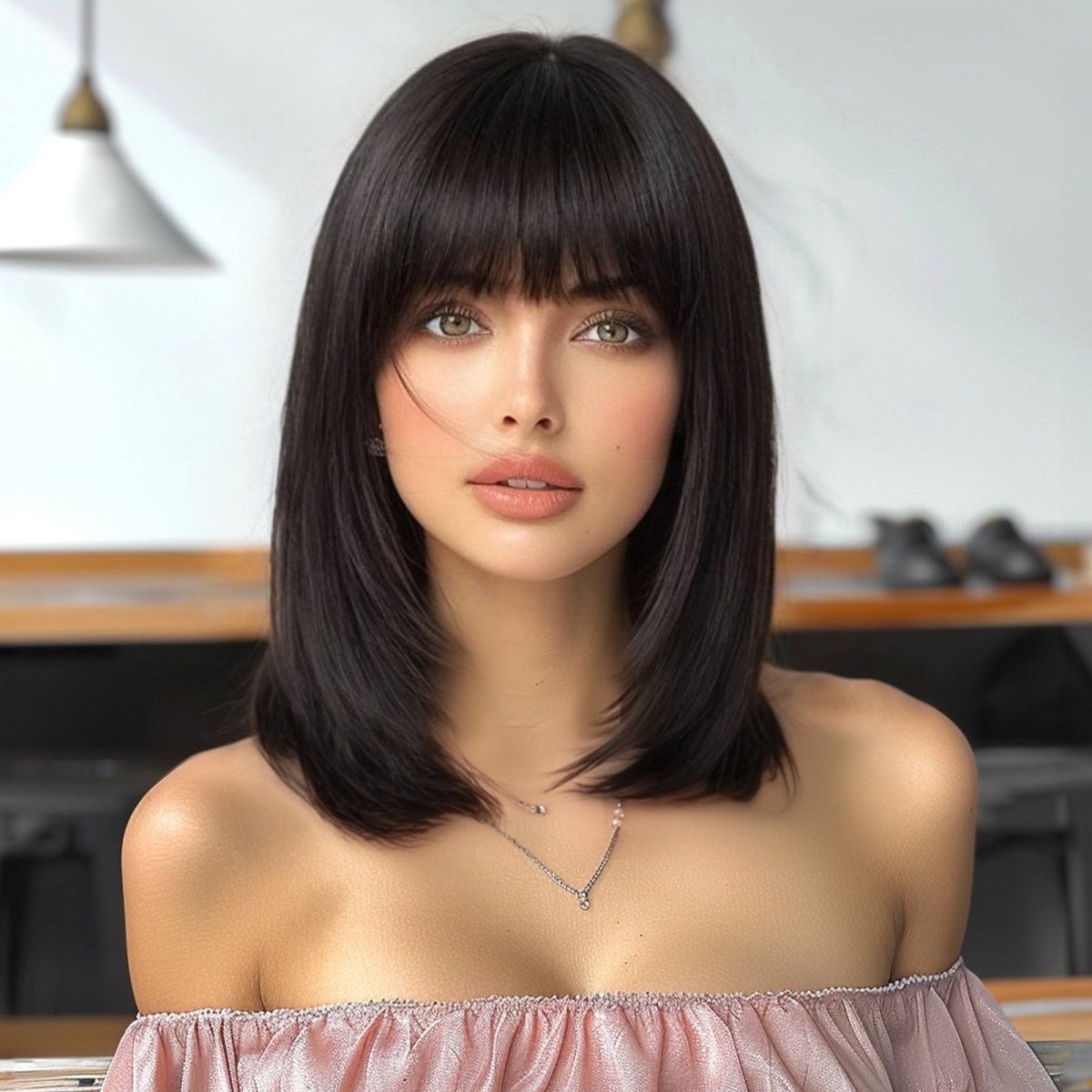 Black Mid - Length Wig - MARKETPLACE - Milk &amp; Honey Wigs